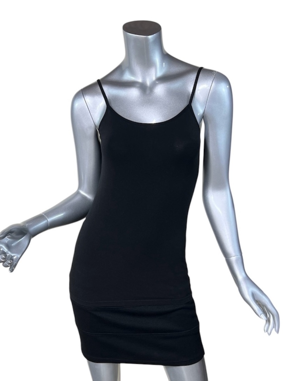 Felina Women’s Small Black Soft Cotton Modal Stretch Scoop Neck Cami Tank Top